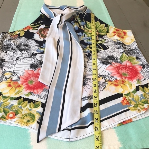 7th Avenue‎ Design Studio New York & Co Sleeveless Floral Stripe Print Top - Picture 7 of 7